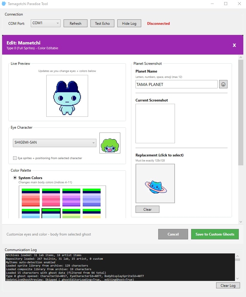 Ghost editor with customization options